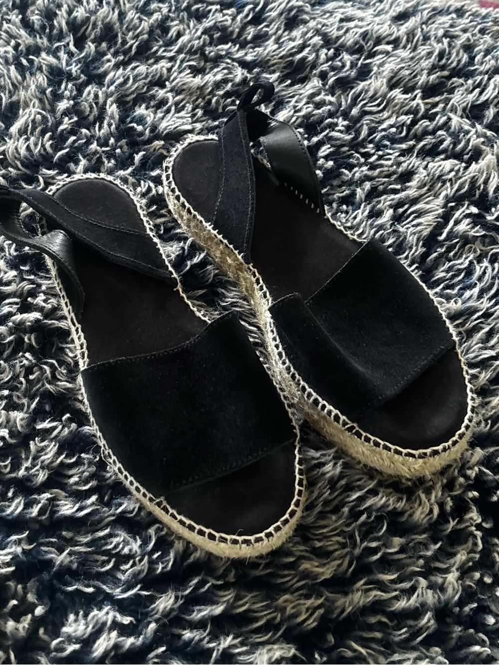 Black Espadrille Slingback Sandals - Women's Casual Summer Shoes